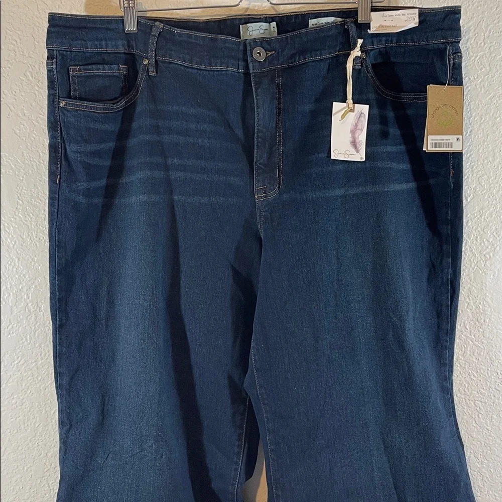 Jessica Simpson True Love Wide Leg Trouser Jeans Plus Size 20W Dark Wash NEW - Picture 8 of 15